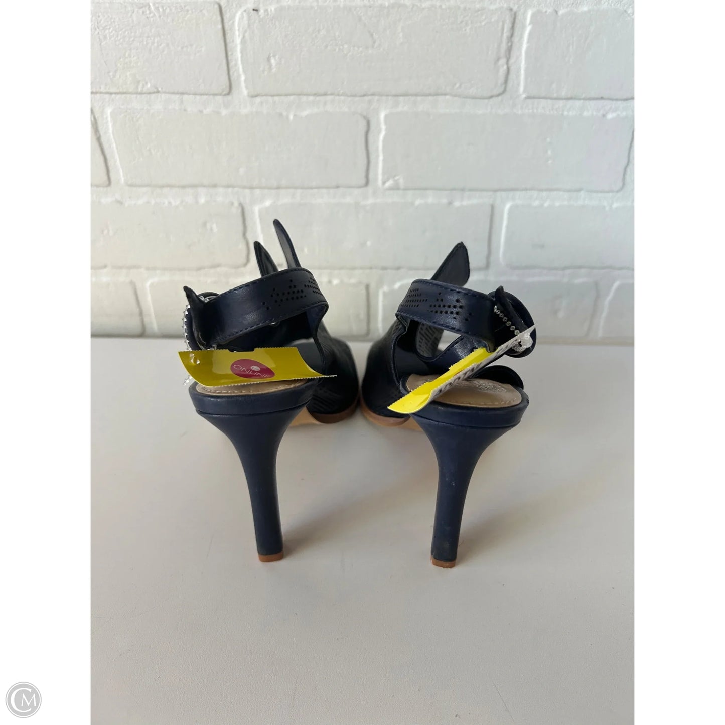 Sandals Heels Stiletto By Vince Camuto In Navy, Size: 8.5