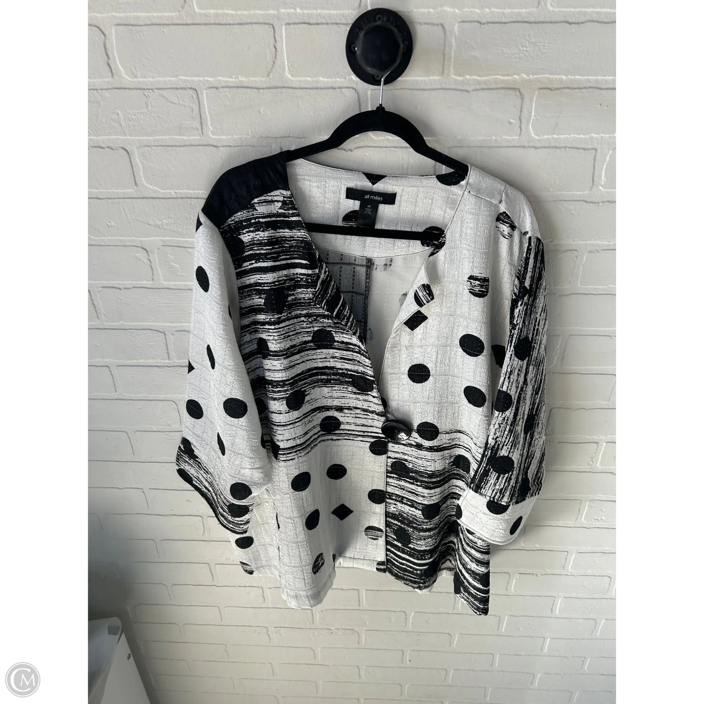 Blazer By Ali Miles In Black & White, Size: 3x