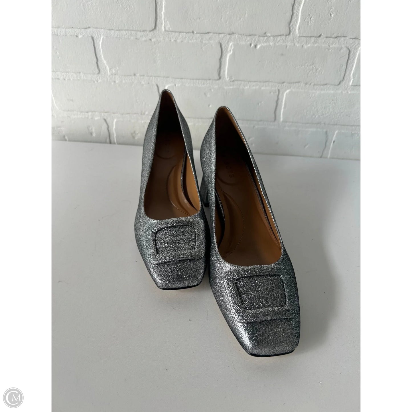 Shoes Heels Block By Talbots In Silver, Size: 10