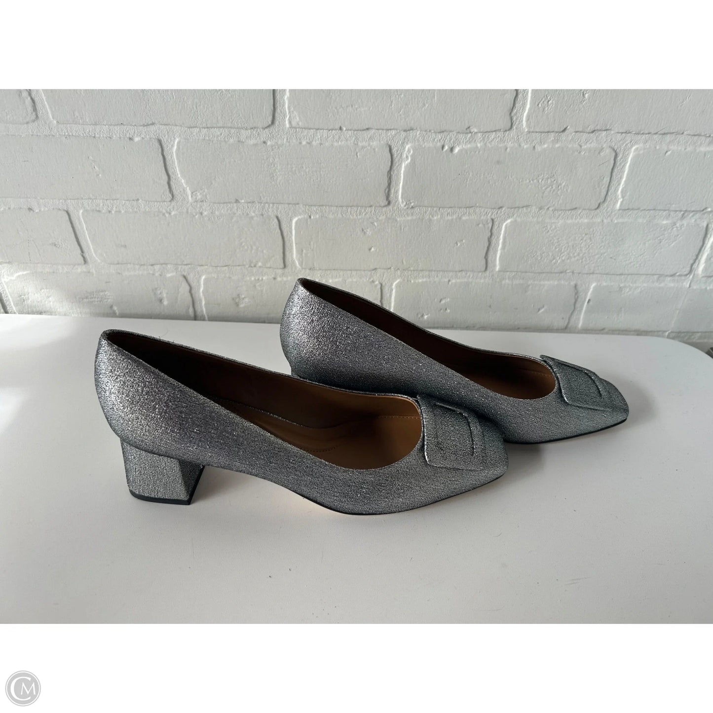 Shoes Heels Block By Talbots In Silver, Size: 10