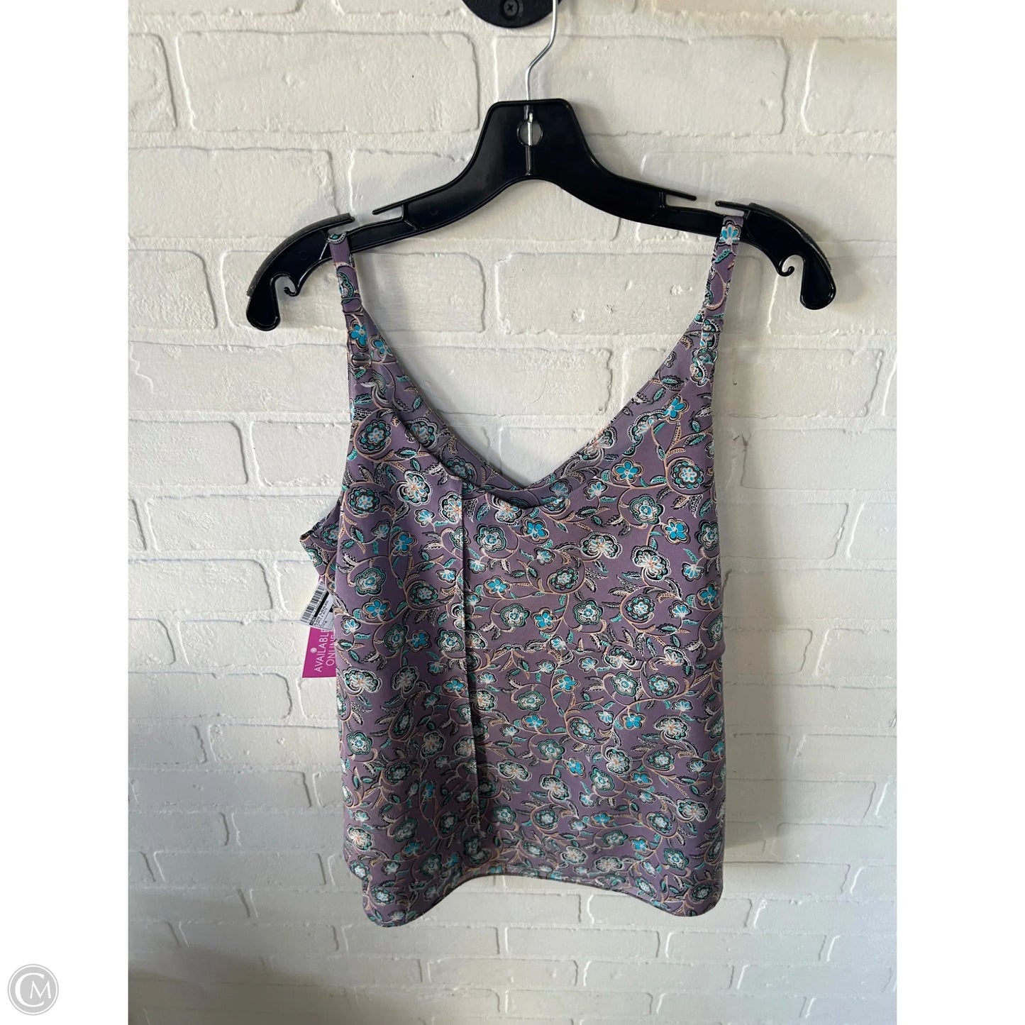 Blouse Sleeveless By Cabi In Purple & White, Size: M