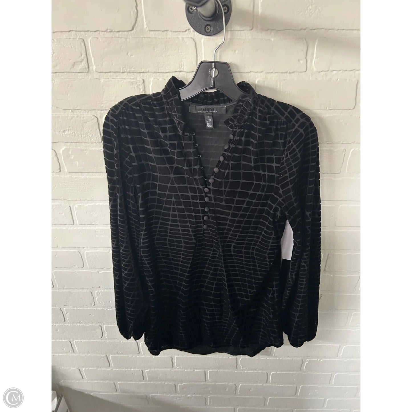 Tunic Long Sleeve By White House Black Market In Black, Size: S