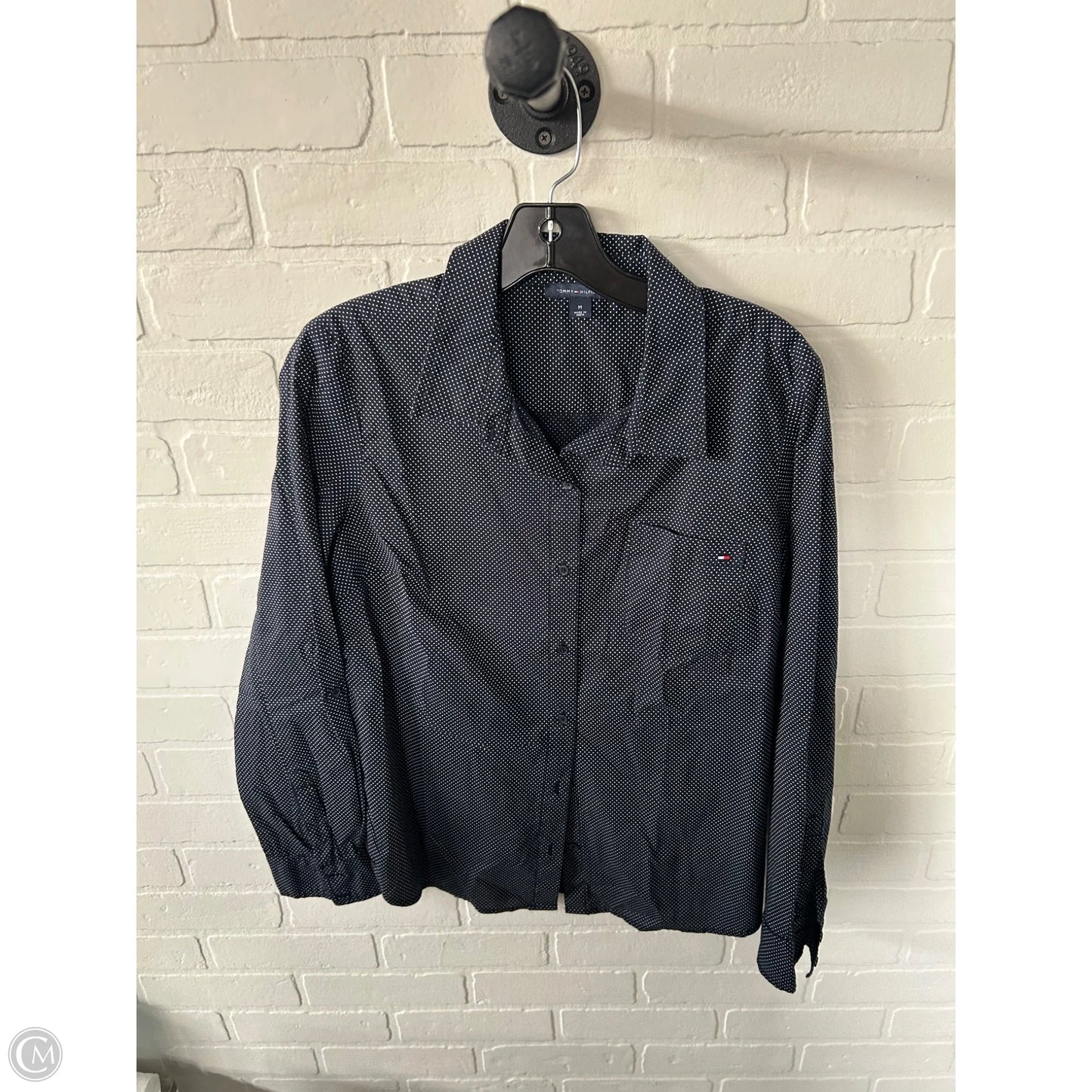 Top Long Sleeve By Tommy Hilfiger In Blue & Pink, Size: M