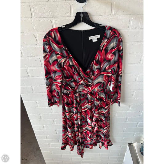 Dress Work By Peter Nygard In Grey & Red, Size: S