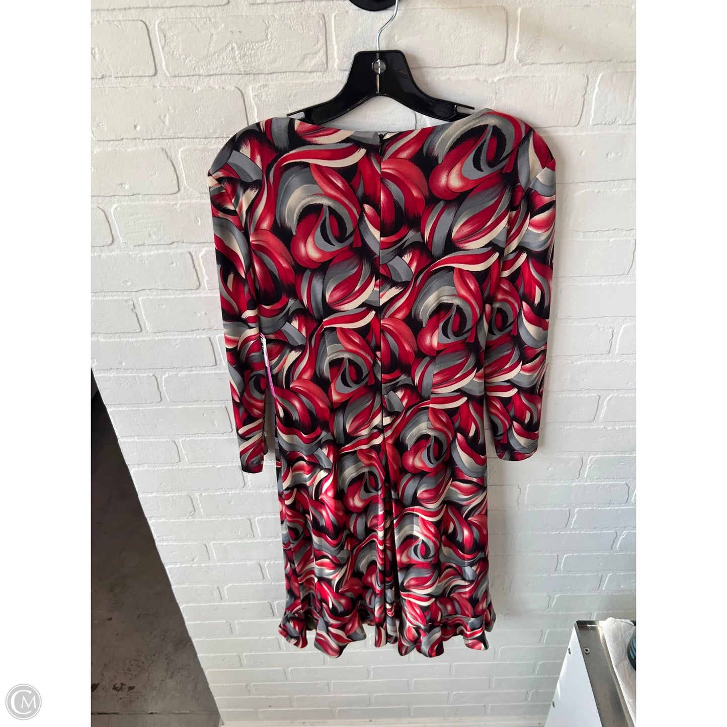 Dress Work By Peter Nygard In Grey & Red, Size: S