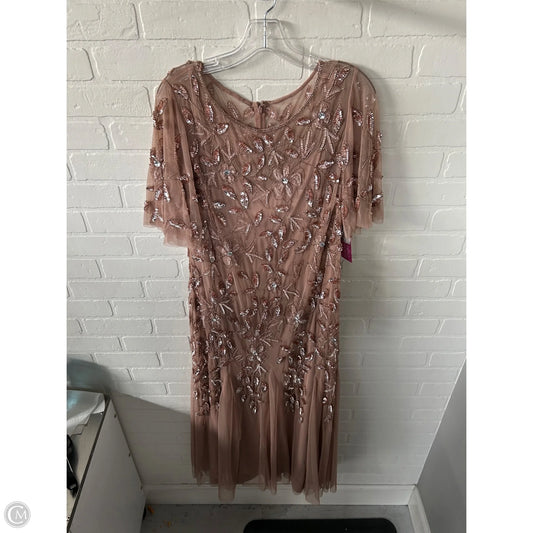 Dress Party Long By Adrianna Papell In Pink & Tan, Size: 1x