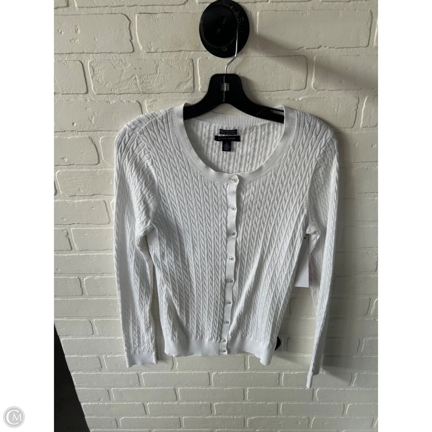 Sweater Cardigan By Tommy Hilfiger In White, Size: M
