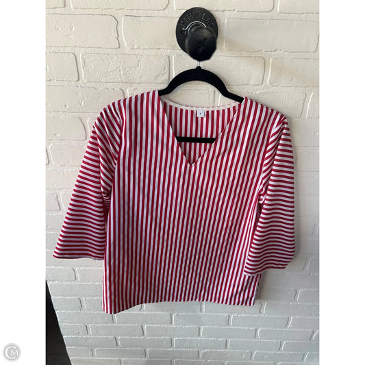 Top 3/4 Sleeve By Clothes Mentor In Red & White, Size: S