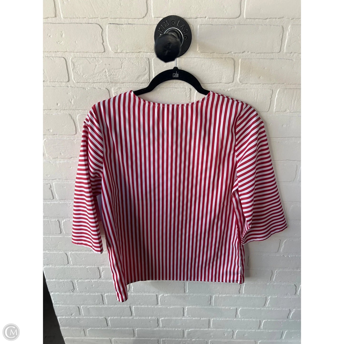 Top 3/4 Sleeve By Clothes Mentor In Red & White, Size: S