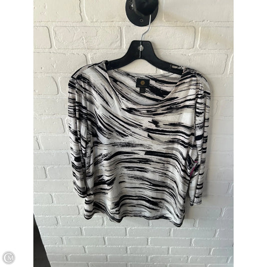 Top 3/4 Sleeve By Jm Collections In Black & White, Size: Lp