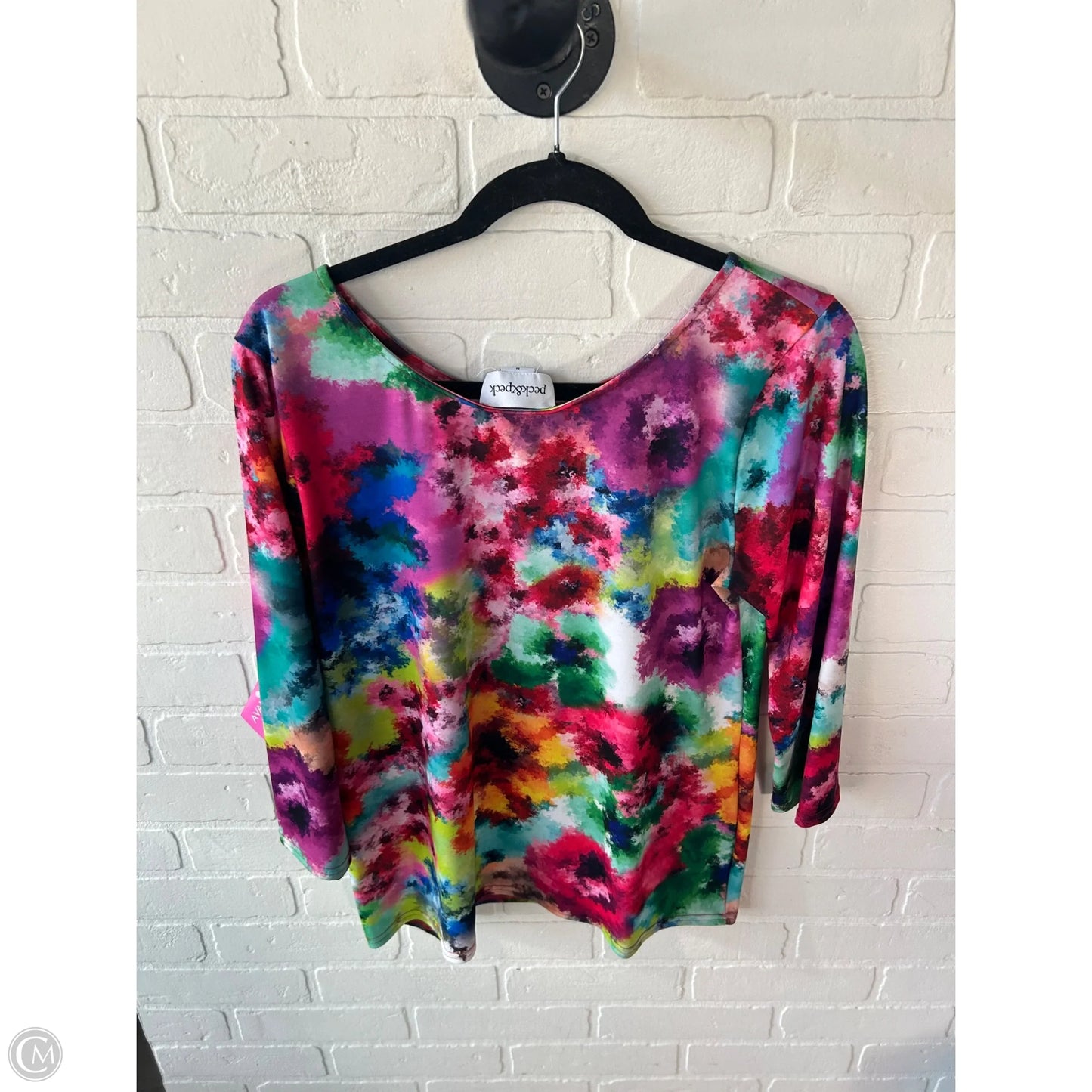 Top 3/4 Sleeve By Peck And Peck In Multi-colored, Size: M