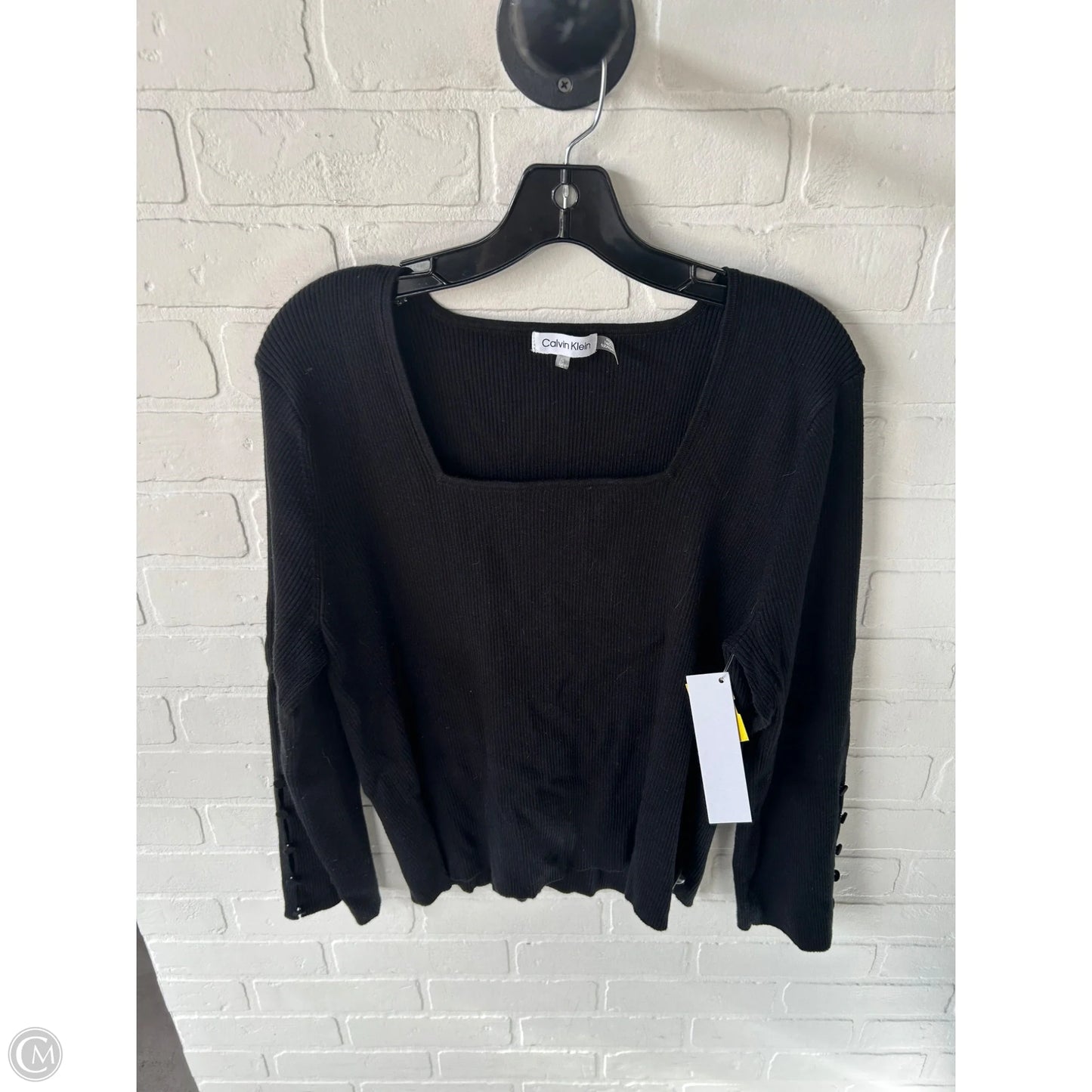 Sweater By Calvin Klein In Black, Size: Xl