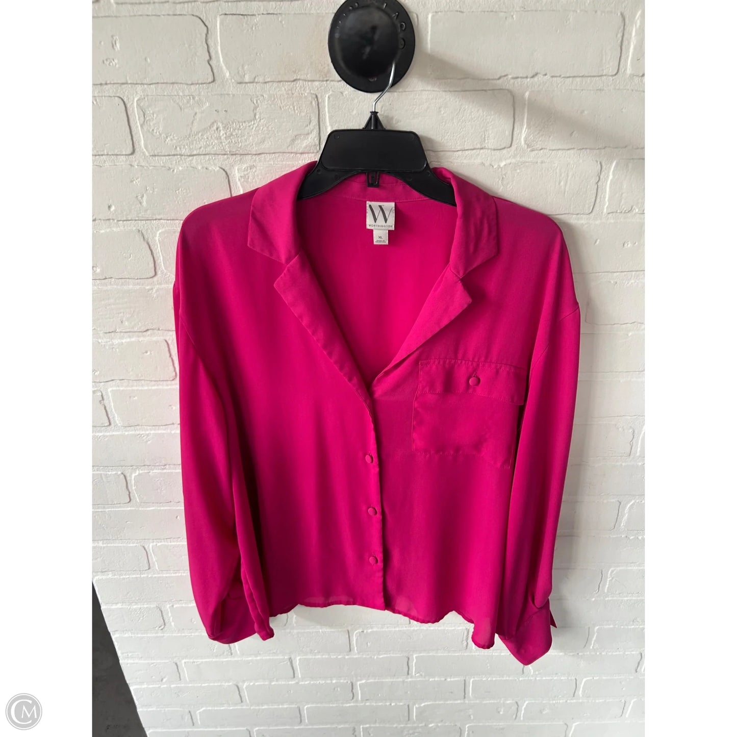 Top Long Sleeve By Worthington In Pink, Size: Xl