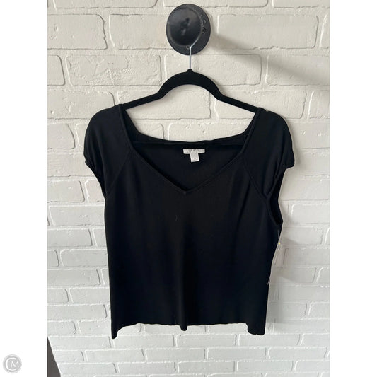 Top Short Sleeve By Loft In Black, Size: Xl