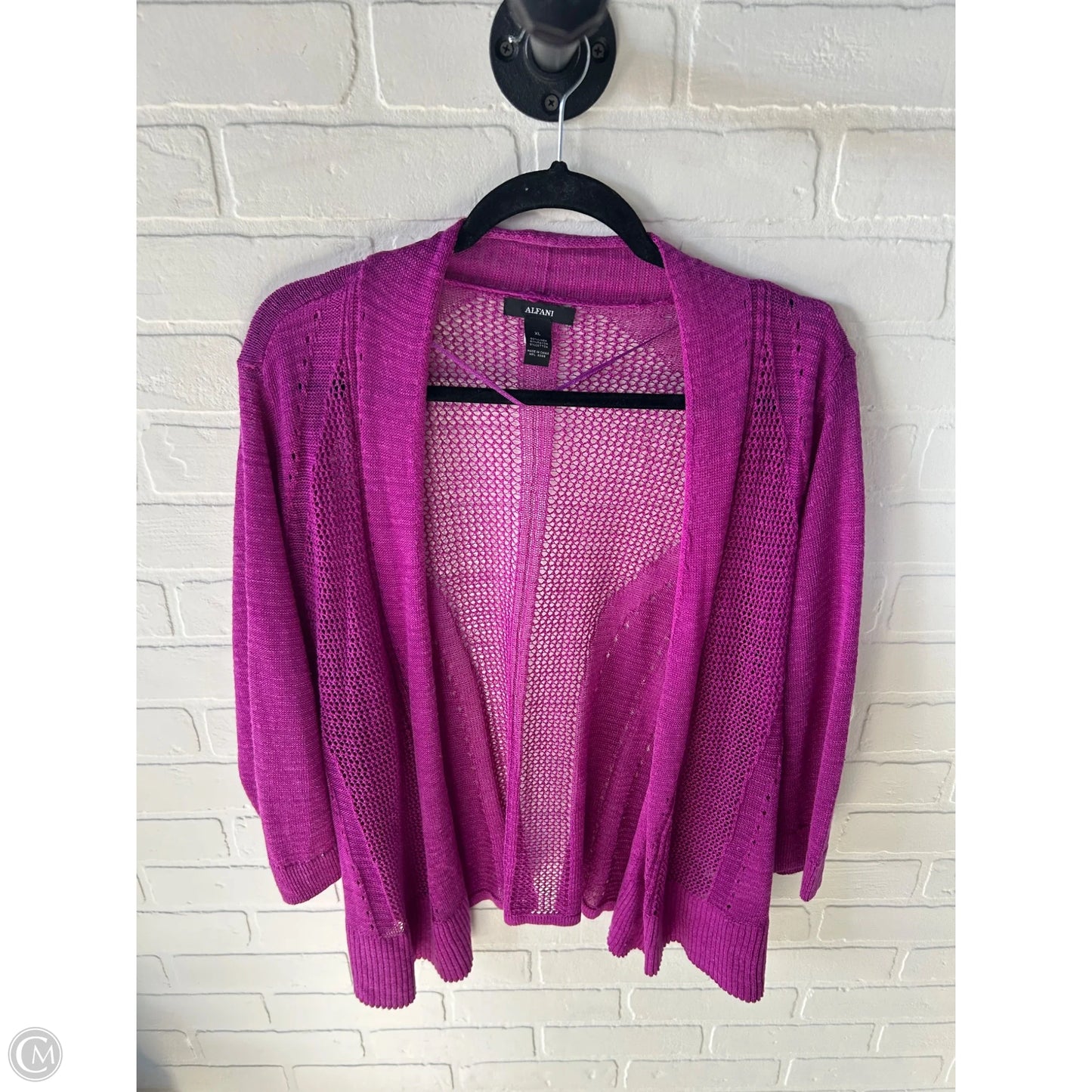 Sweater Cardigan By Alfani In Purple, Size: Xl