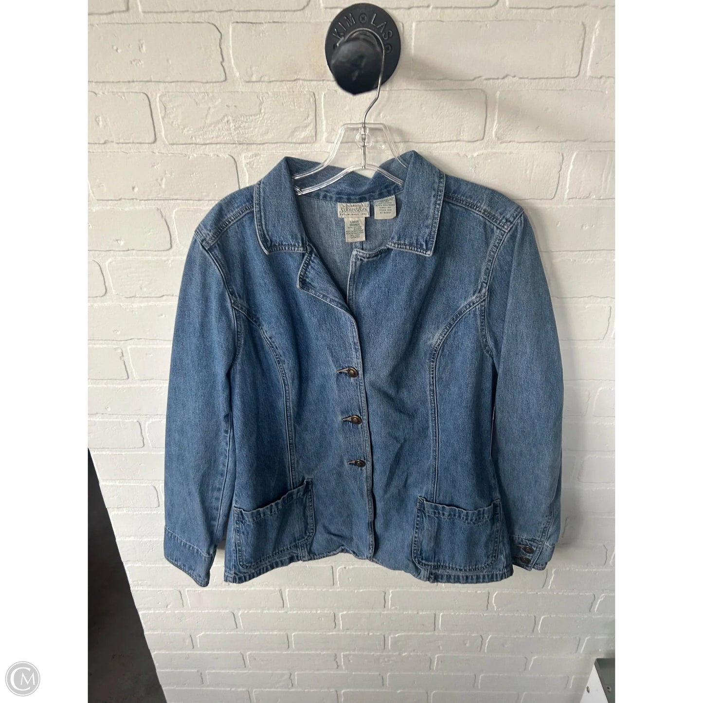 Jacket Denim By St Johns Bay In Blue Denim, Size: L