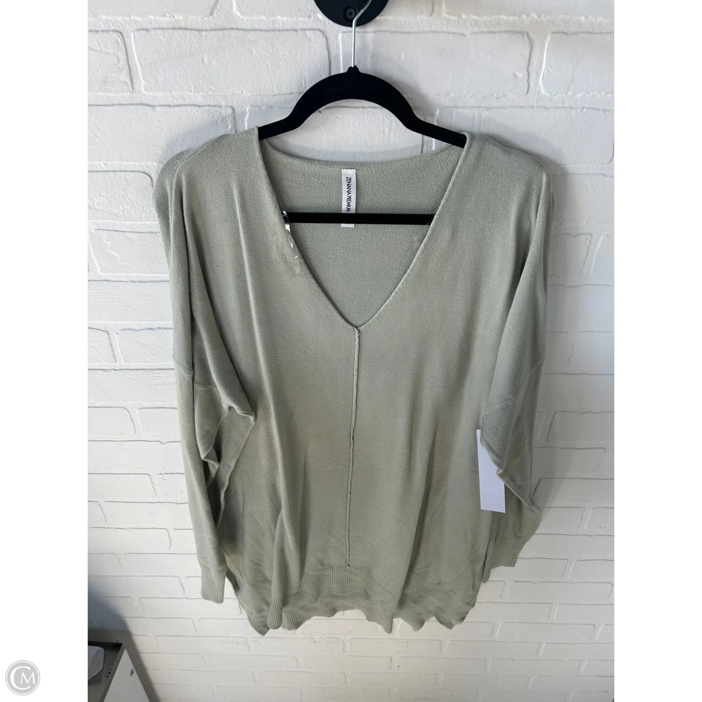 Sweater By Zenana In Green, Size: 1x
