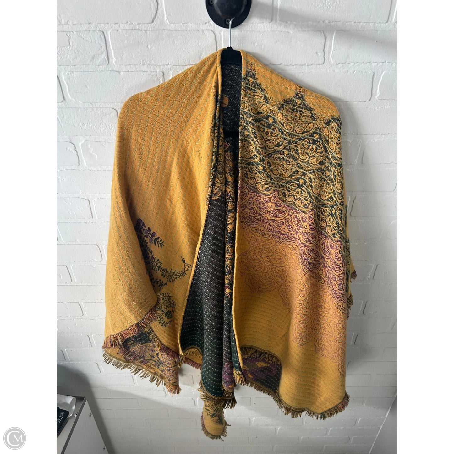 Shawl By Clothes Mentor In Green & Yellow, Size: Osfm