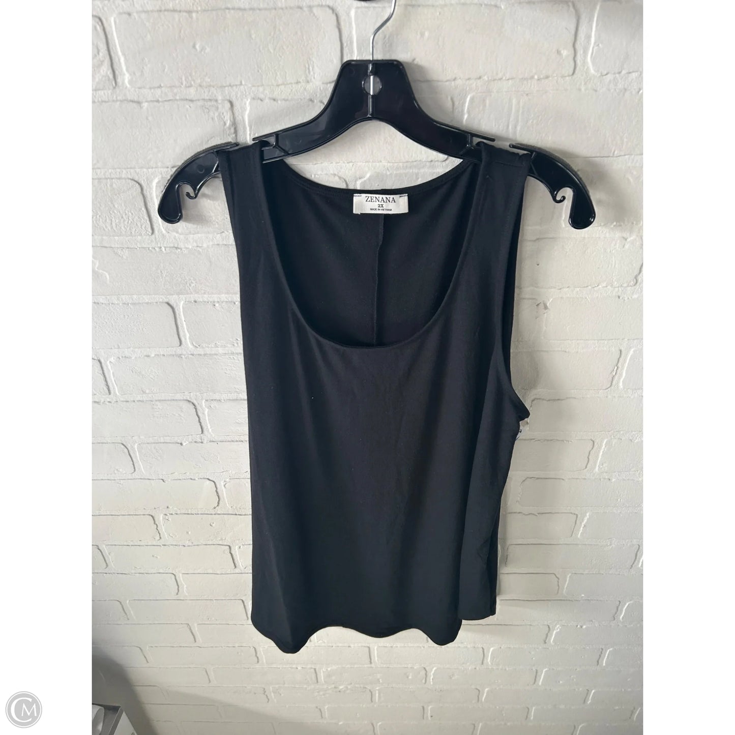 Top Sleeveless Basic By Zenana In Black, Size: 2x