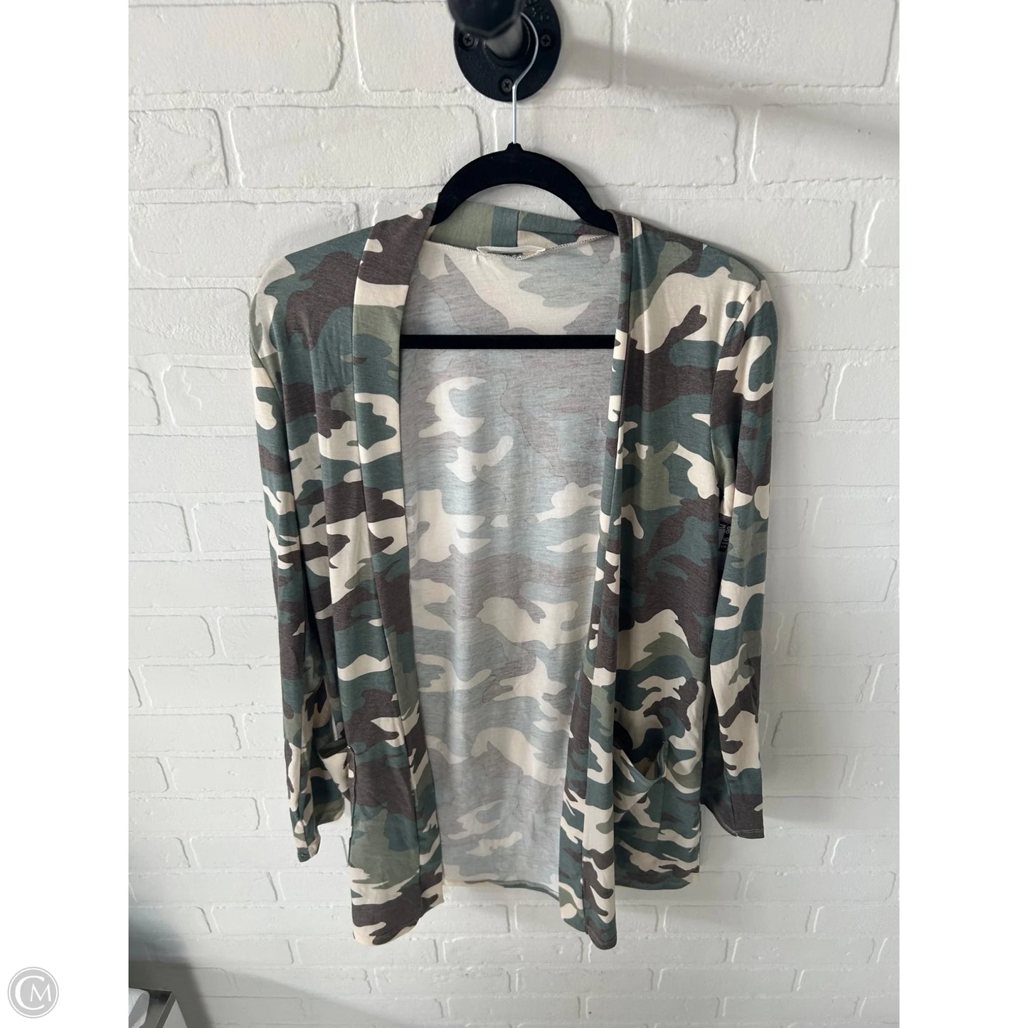 Cardigan By Zenana In Camouflage Print, Size: S