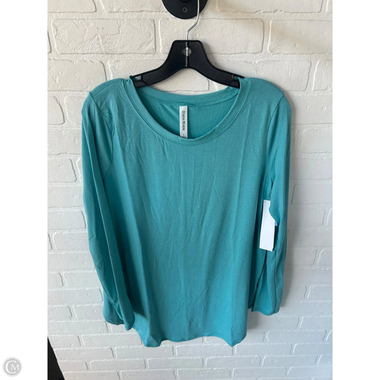 Top Long Sleeve Basic By Zenana In Blue, Size: L