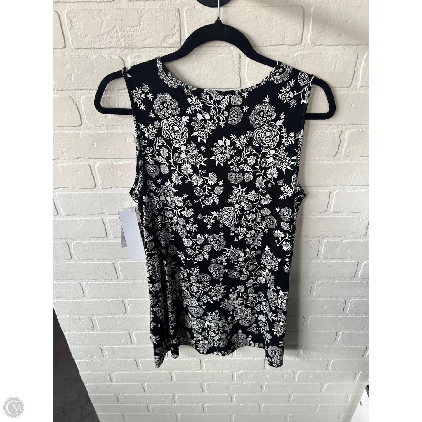 Top Sleeveless By Liz Claiborne In Black & White, Size: M