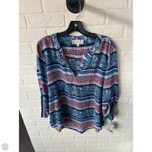Top 3/4 Sleeve By Pink Republic In Blue & Pink, Size: Xl