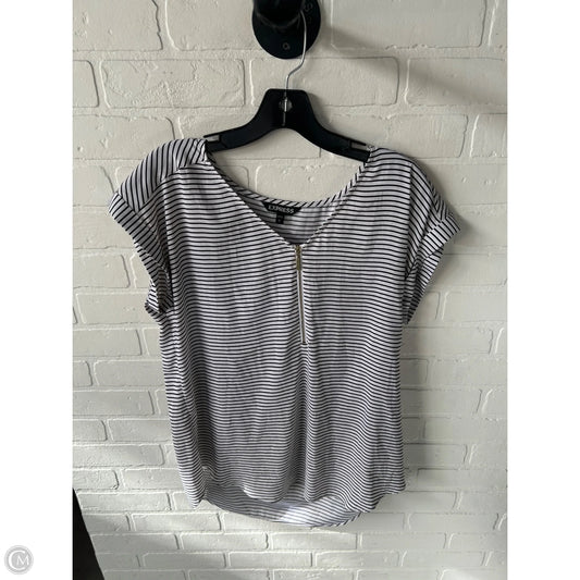 Blouse Sleeveless By Express In Black & White, Size: L