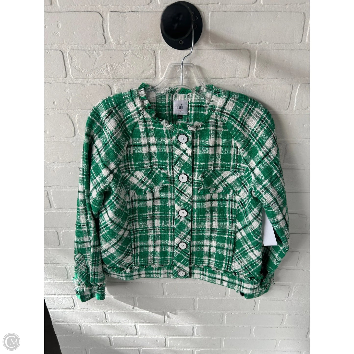 Blazer By Cabi In Green & White, Size: S