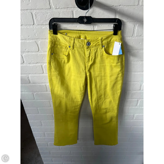 Jeans Cropped By Cabi In Yellow Denim, Size: 2