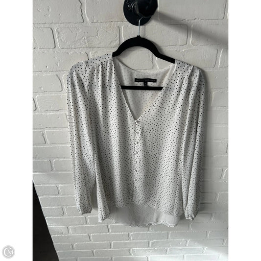 Blouse Long Sleeve By White House Black Market In Black & White, Size: M