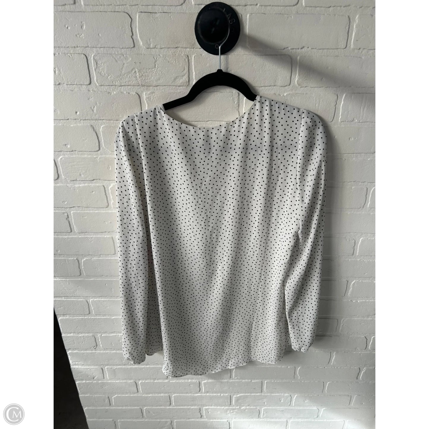 Blouse Long Sleeve By White House Black Market In Black & White, Size: M