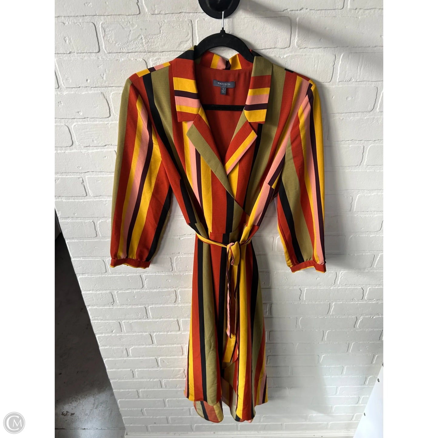 Dress Work By Madison In Green & Orange, Size: L