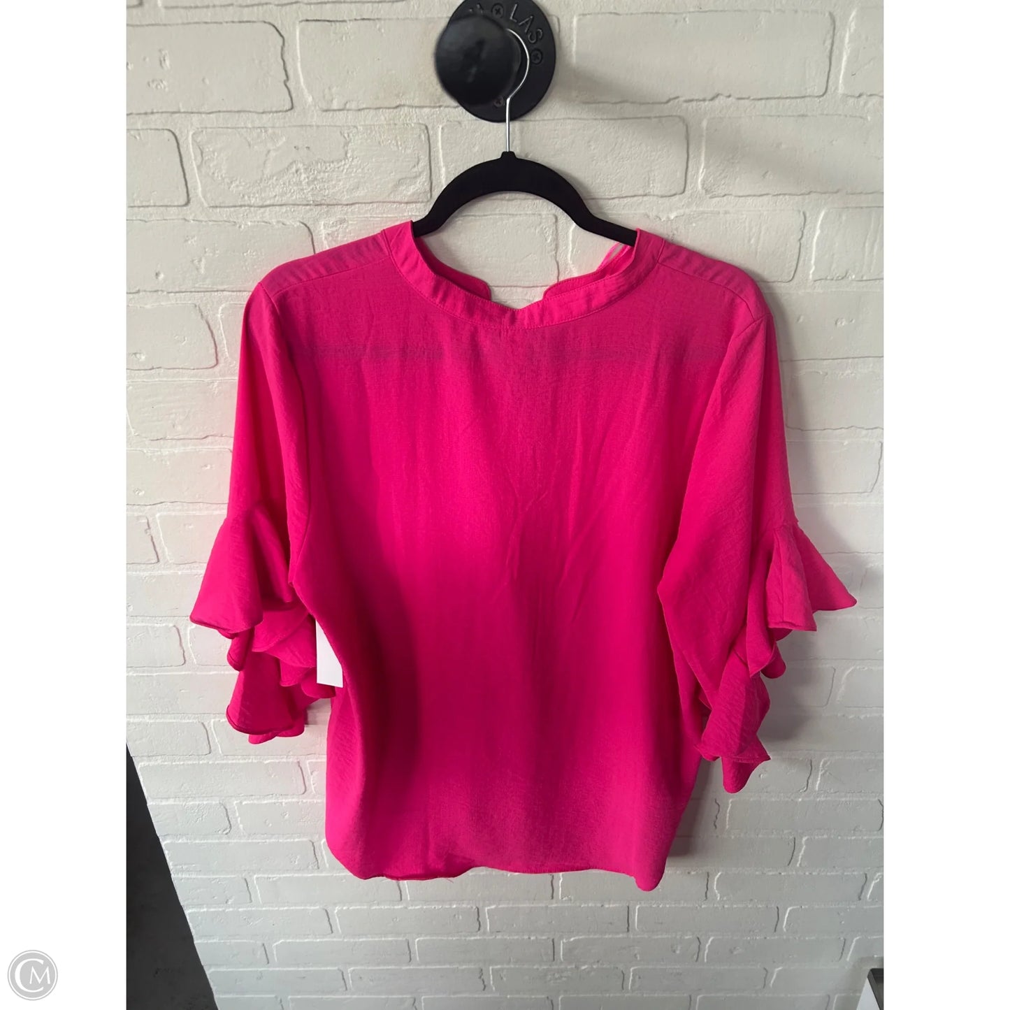 Blouse 3/4 Sleeve By Vince Camuto In Pink, Size: L