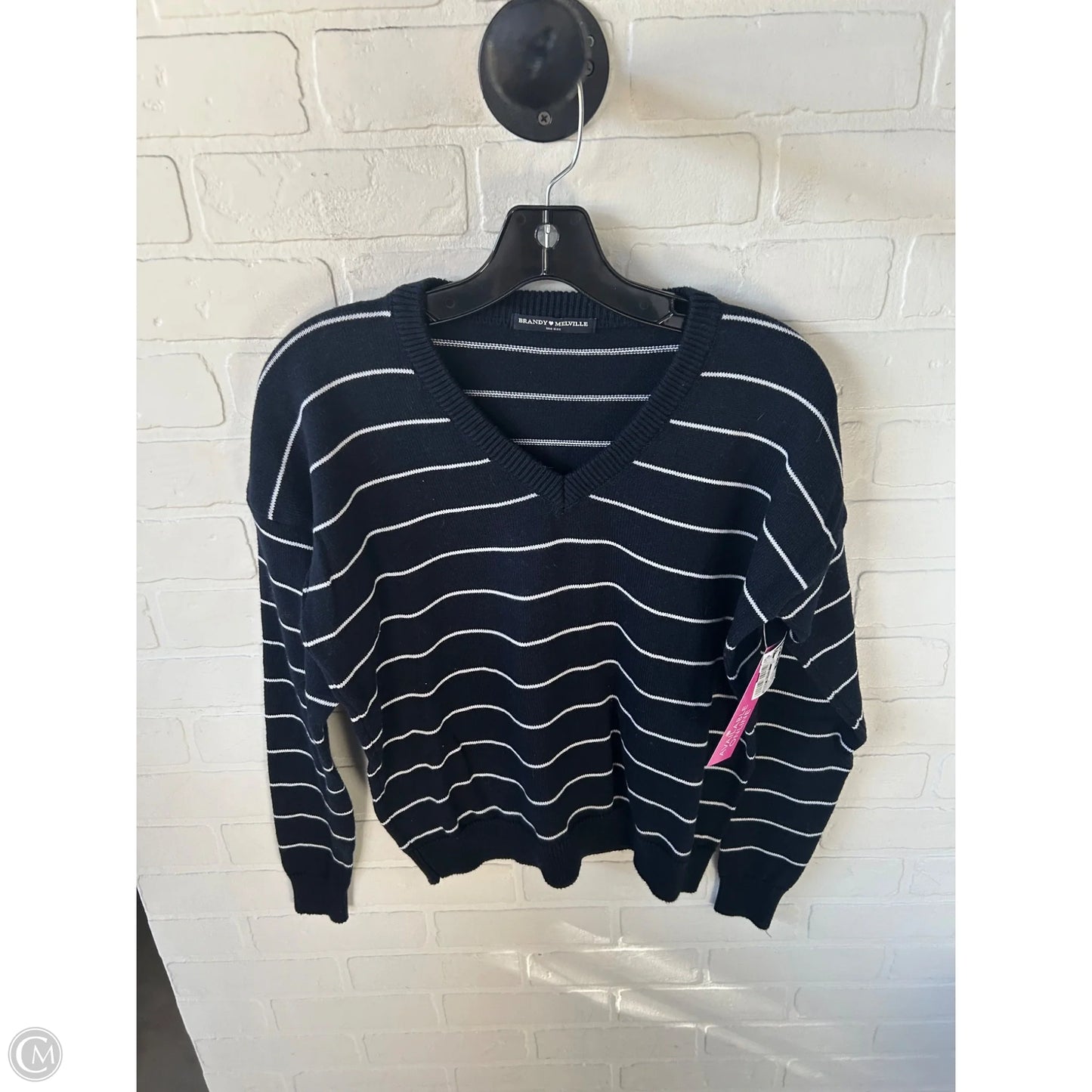 Sweater By Brandy Melville In Blue & White, Size: Osfm