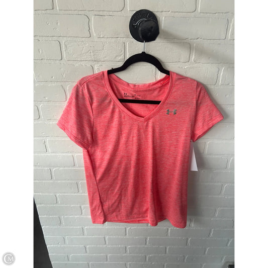 Athletic Top Short Sleeve By Nike In Orange, Size: M