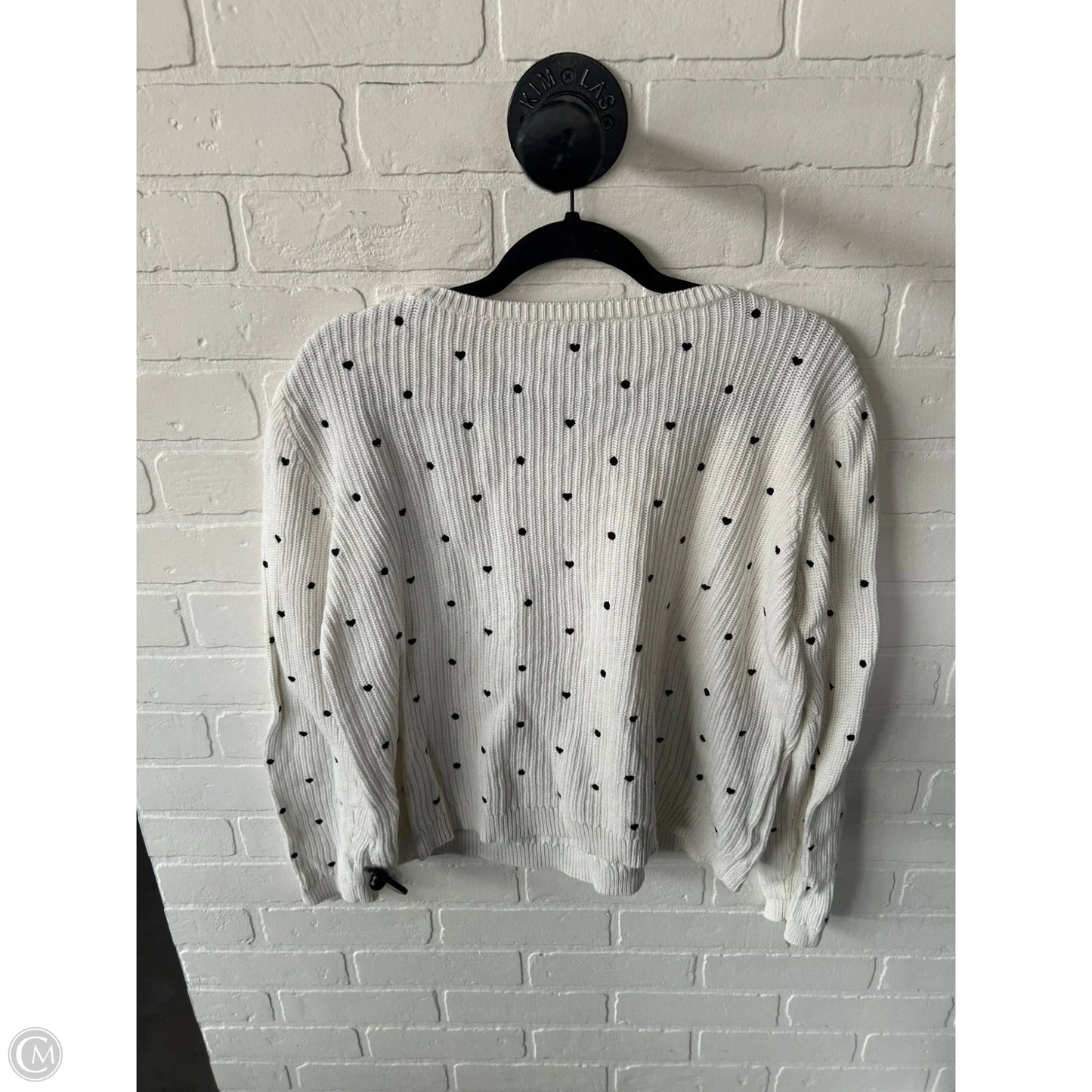 Sweater By Talbots In Blue & White, Size: M