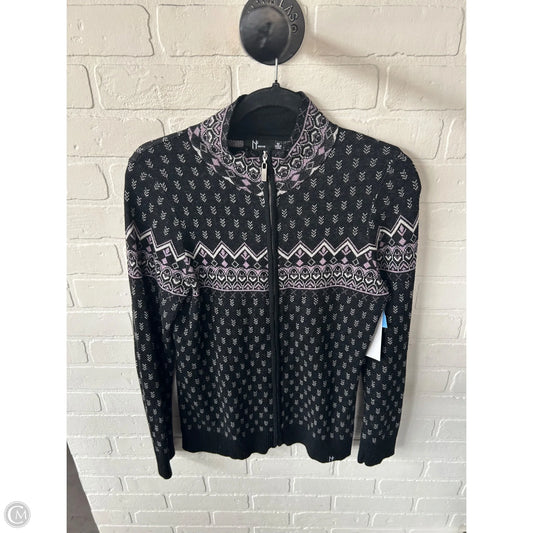 Sweater Cardigan By Cmb In Black & Purple, Size: M