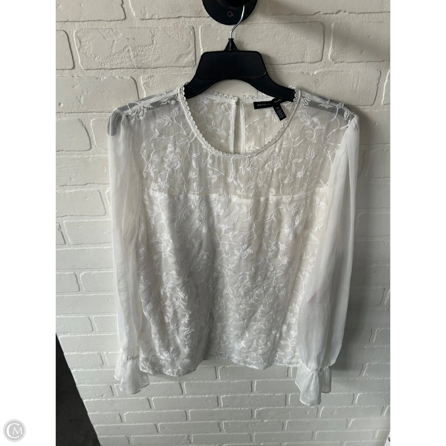 Blouse Long Sleeve By White House Black Market In White, Size: L