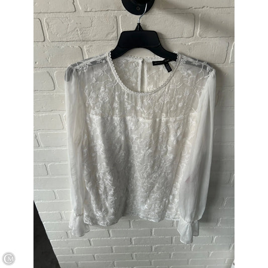 Blouse Long Sleeve By White House Black Market In White, Size: L