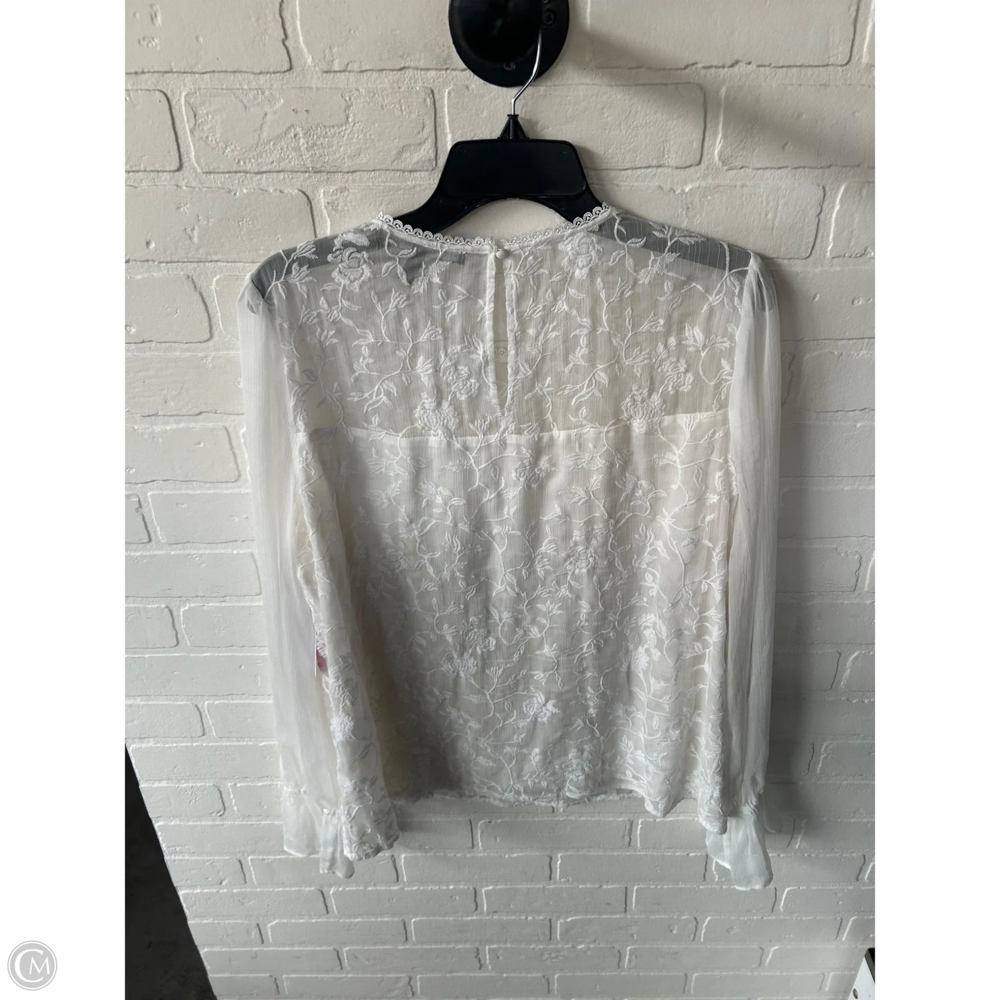 Blouse Long Sleeve By White House Black Market In White, Size: L