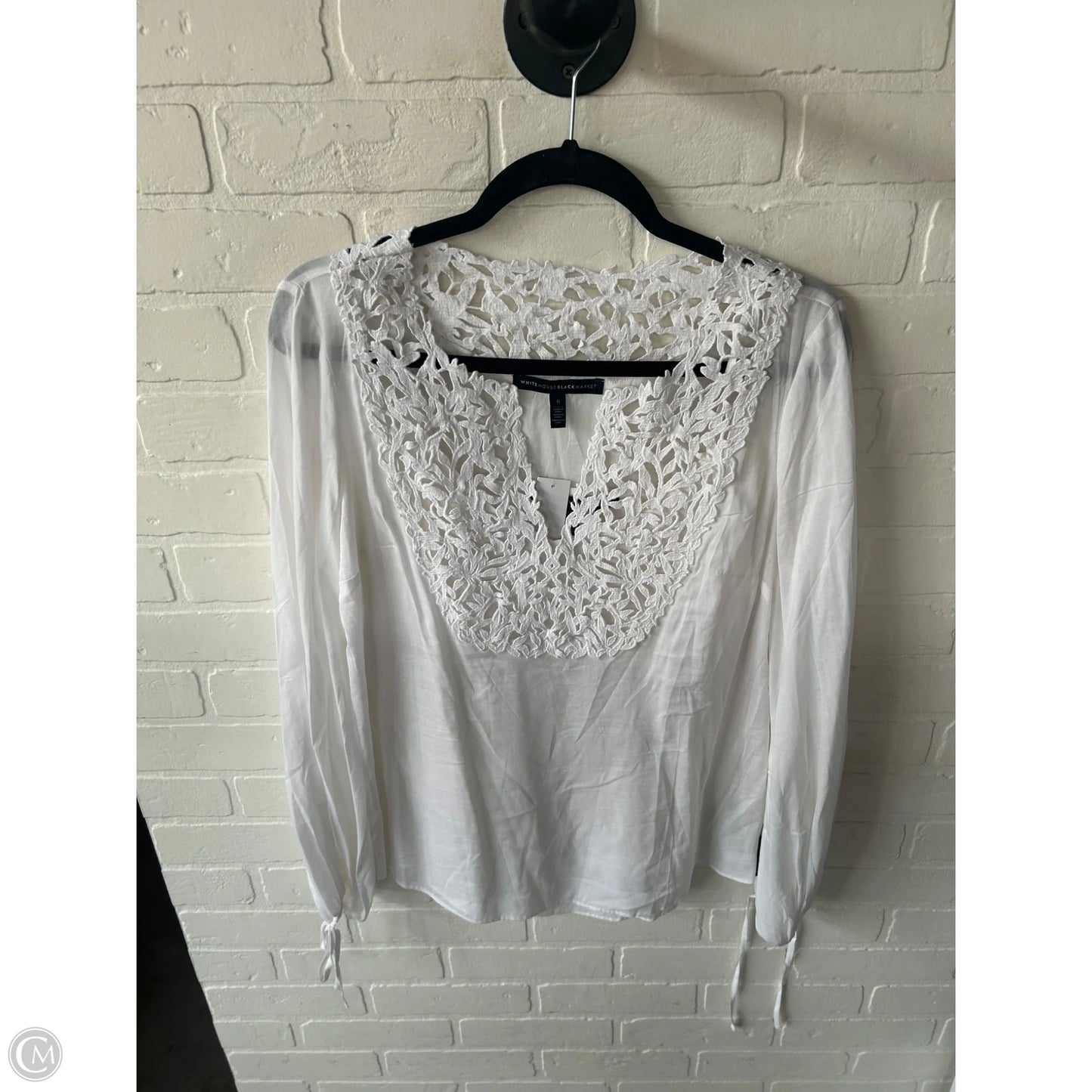 Blouse Long Sleeve By White House Black Market In White, Size: S