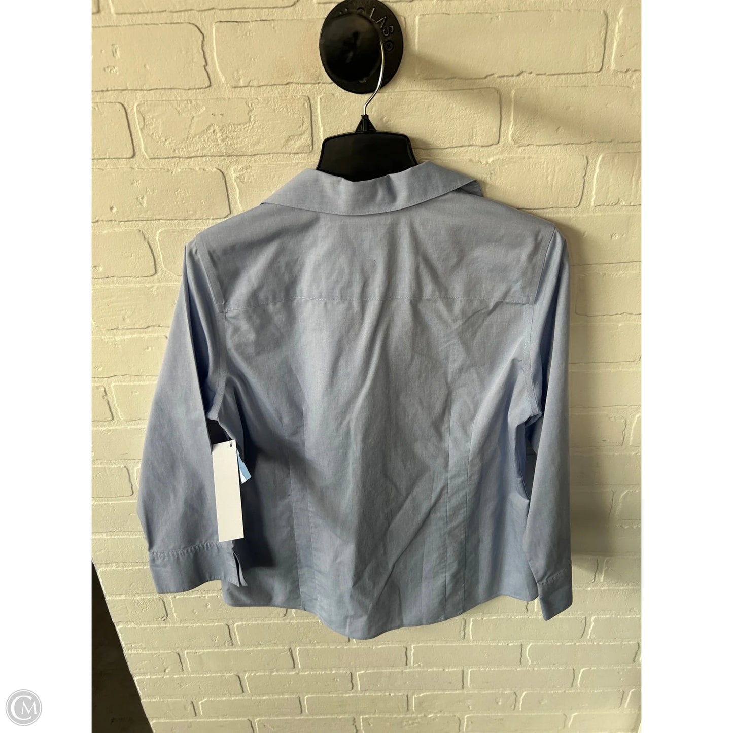 Blouse Long Sleeve By Foxcroft In Blue, Size: M