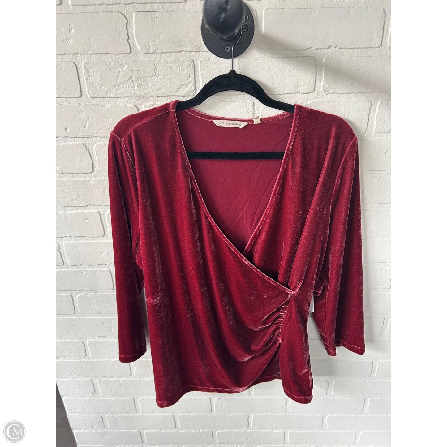 Top 3/4 Sleeve By Soft Surroundings In Red, Size: Xl