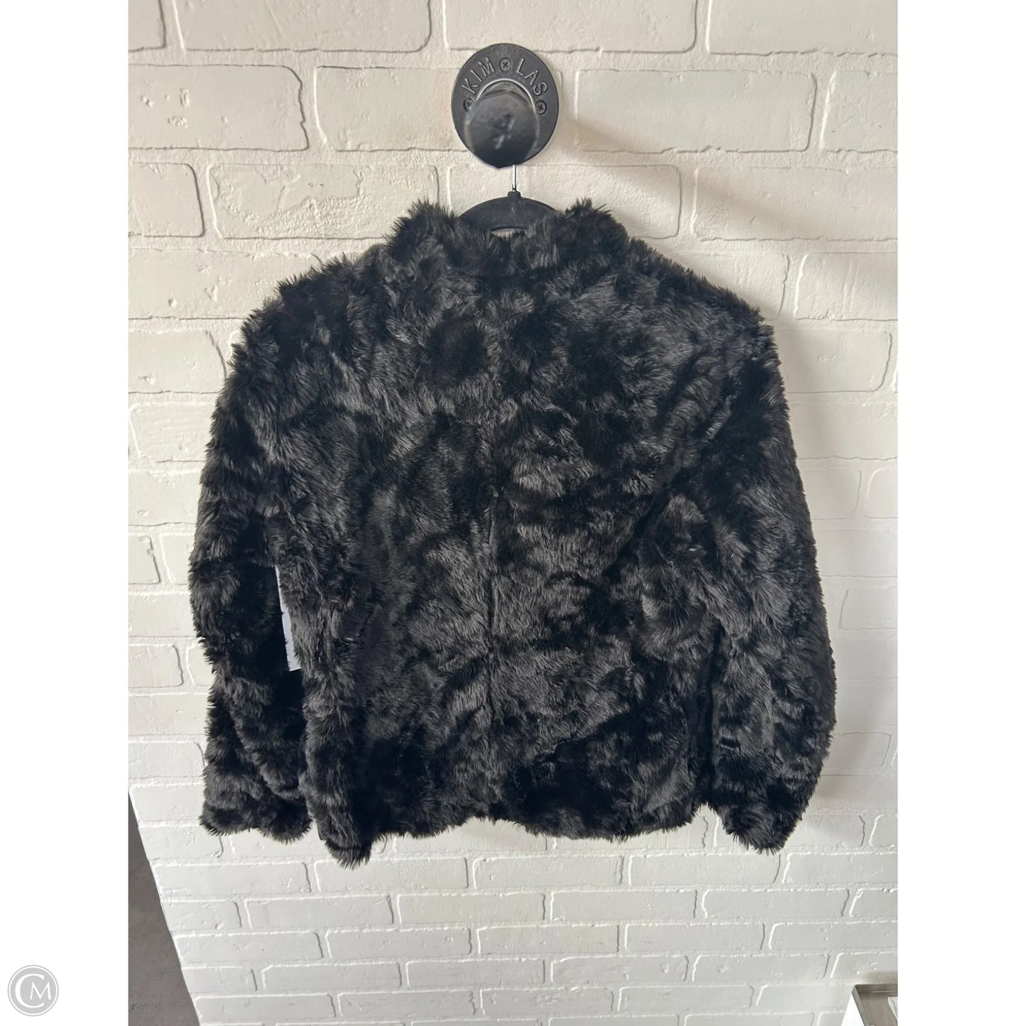 Jacket Faux Fur & Sherpa By Clothes Mentor In Black, Size: S