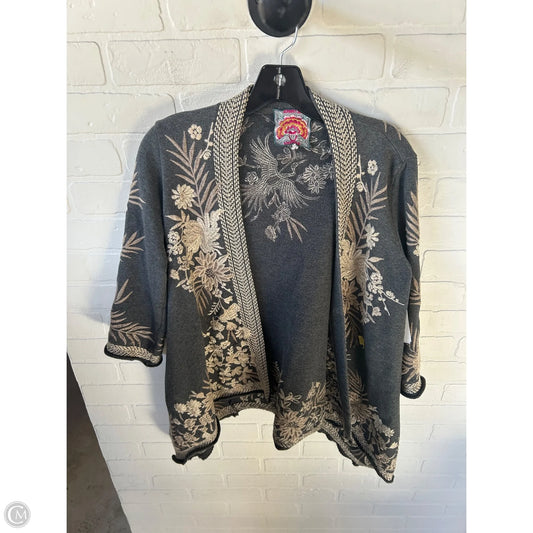 Kimono Designer By Johnny Was In Grey & Tan, Size: S
