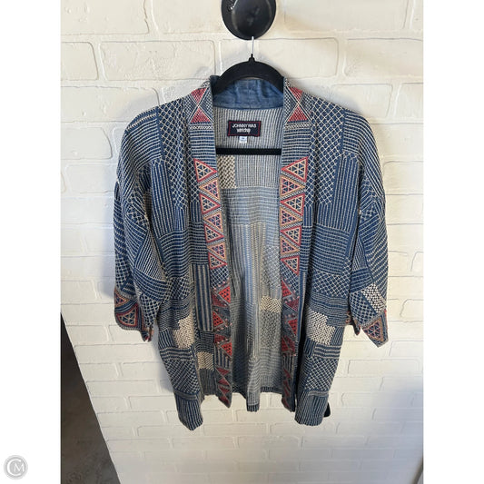 Kimono Designer By Johnny Was In Blue & Red, Size: Xs