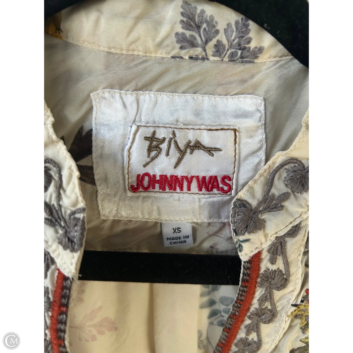 Tunic Designer By Johnny Was In Cream & Grey, Size: Xs