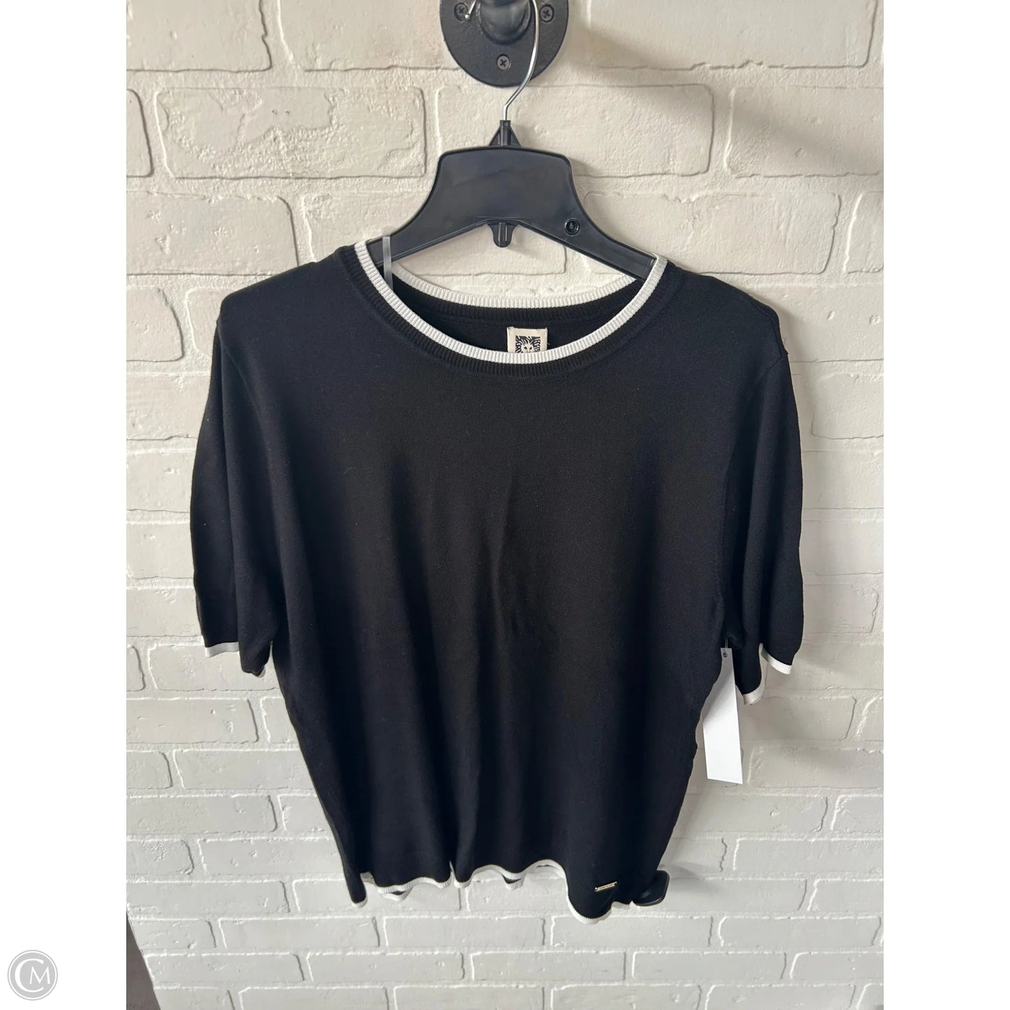 Sweater By Anne Klein In Black & White, Size: Xl