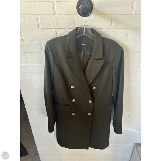 Coat Wool By Forever 21 In Green, Size: M